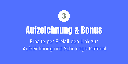 Aufzeichnung und Bonus bei Webinaren Aufzeichnung und Bonus bei Webinaren